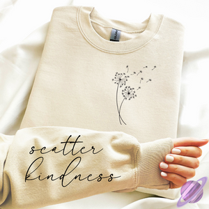 SCATTER KINDNESS SWEATSHIRT W/ SLEEVE PRINT