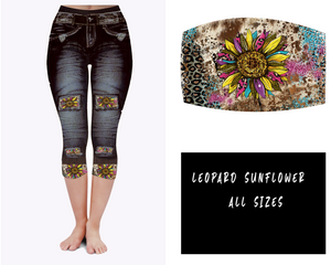 LEGGING JEAN RUN-LEOPARD SUNFLOWER (ACTIVE BACK POCKETS)