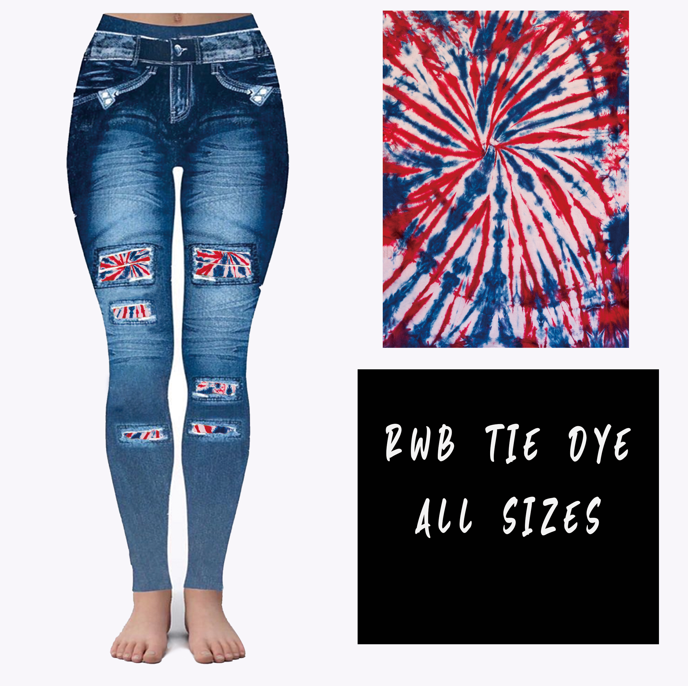 LEGGING JEAN RUN-RWB TIE DYE (ACTIVE BACK POCKETS)