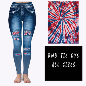 LEGGING JEAN RUN-RWB TIE DYE (ACTIVE BACK POCKETS)