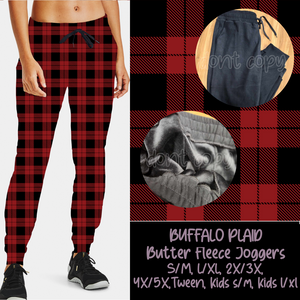 BUFFALO PLAID - BUTTER FLEECE LINED UNISEX JOGGERS