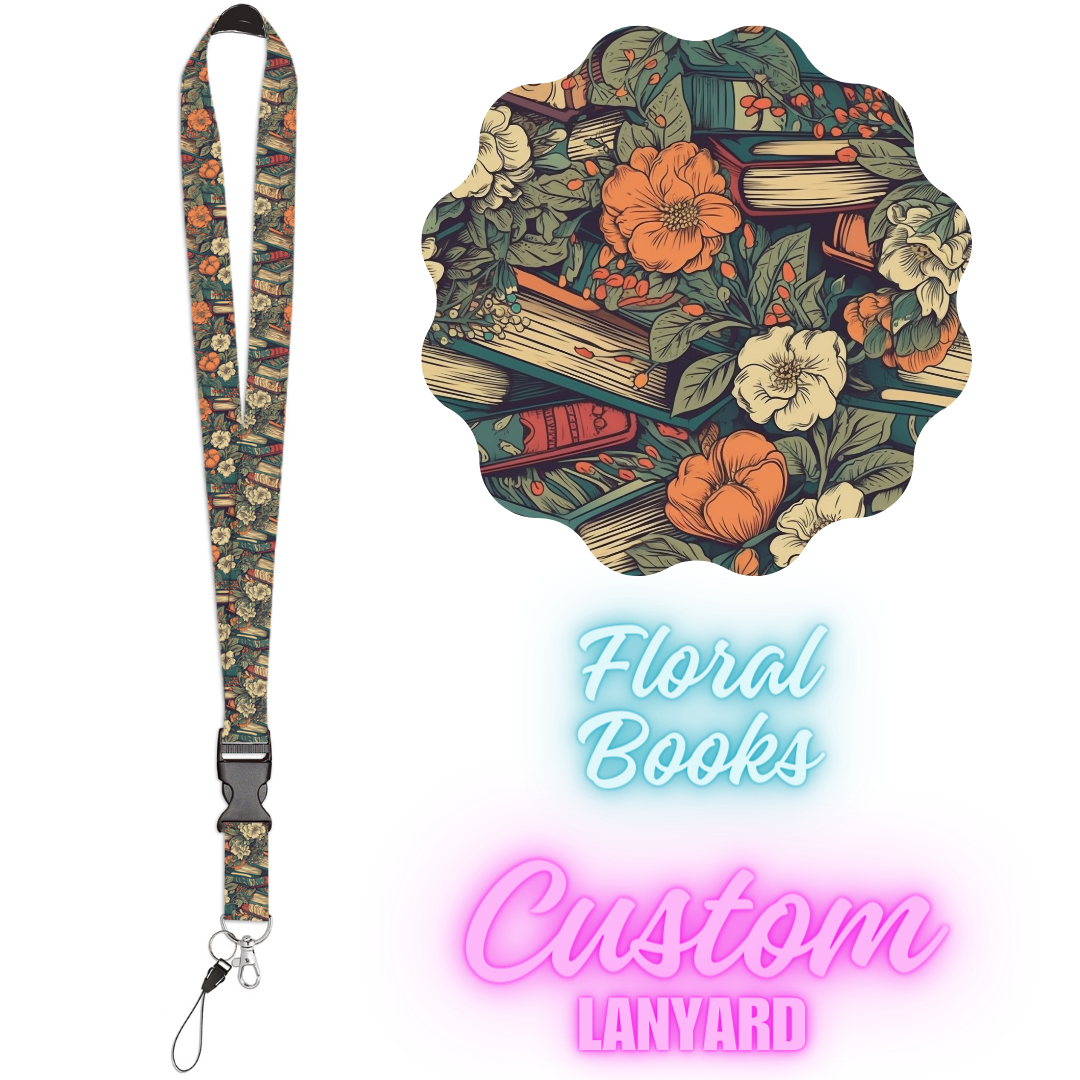 CUSTOM LANYARDS-FLORAL BOOKS