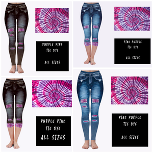 LEGGING JEAN RUN-PINK PURPLE TIE DYE (ACTIVE BACK POCKETS)