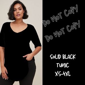 SOLID BLACK-V-NECK TUNIC