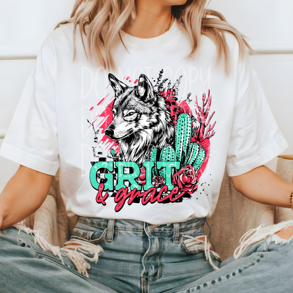 GRIT AND GRACE WOLF TEE