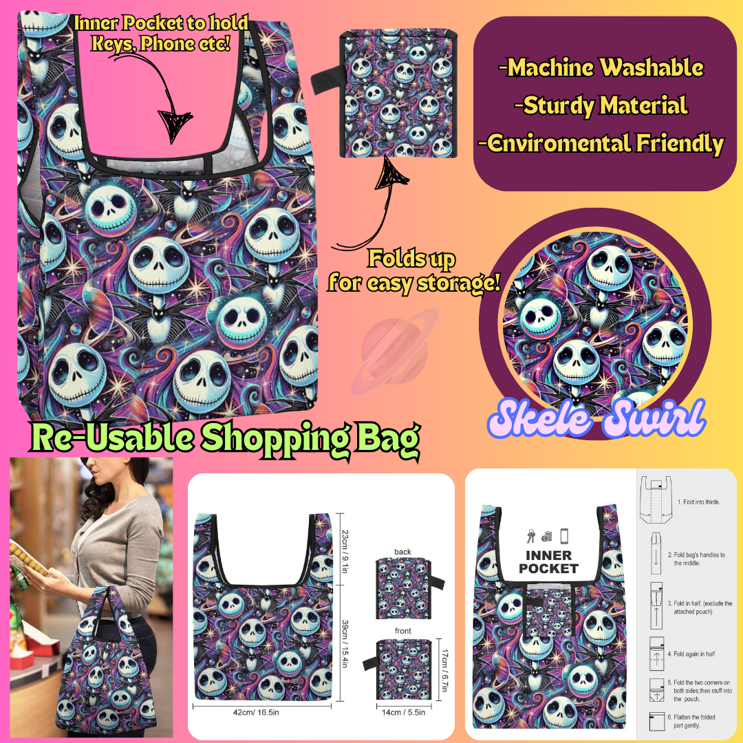 SKELE SWIRL - Re-Usable Shopping Bags PREORDER Closing 1/15