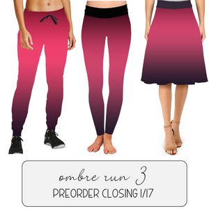 MAROON OMBRE - SKIRT/LEGGING/JOGGER/LOUNGER - OMBRE RUN 3 PREORDER CLOSING 1/17