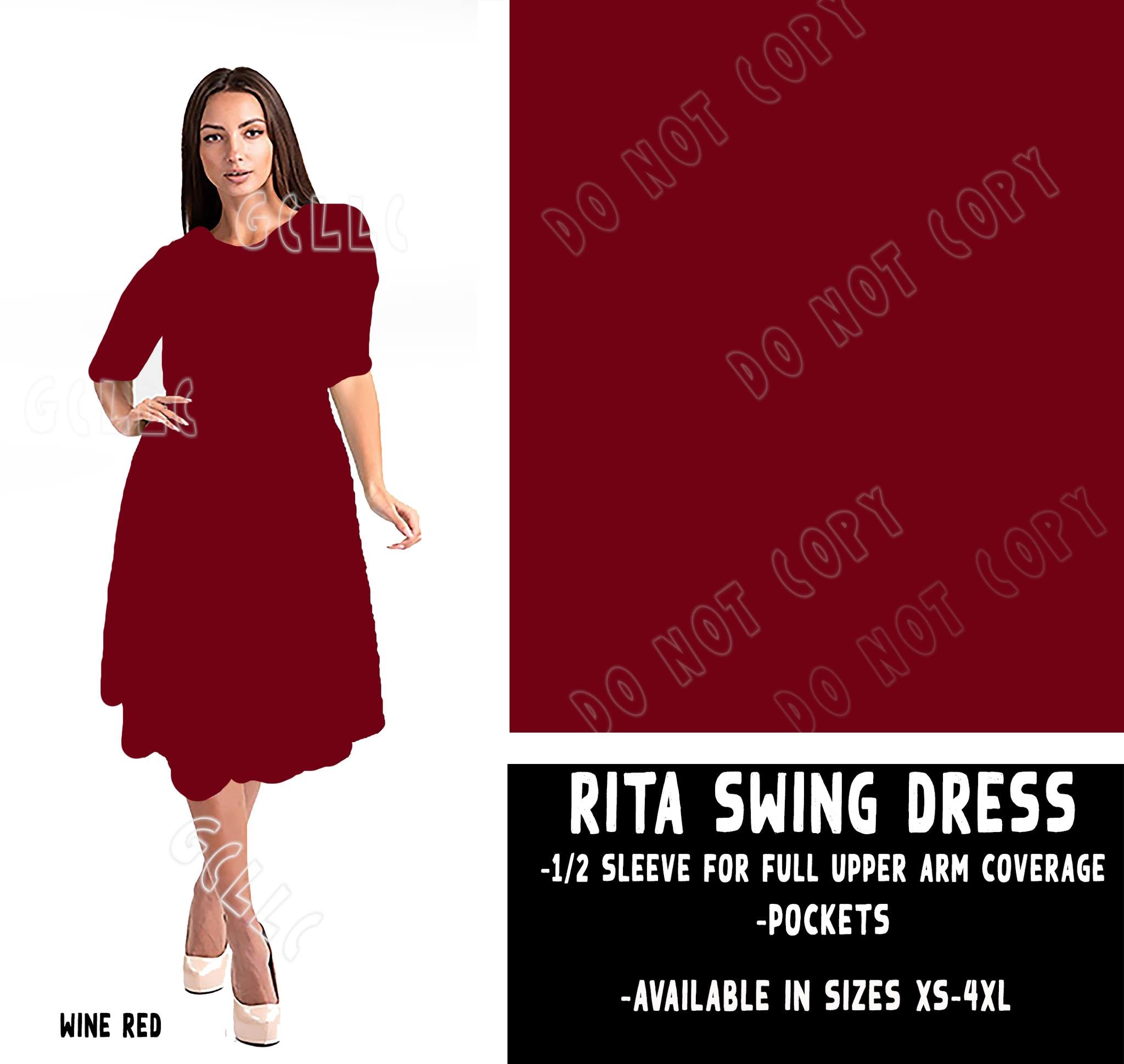 RITA SWING DRESS RUN-WINE RED