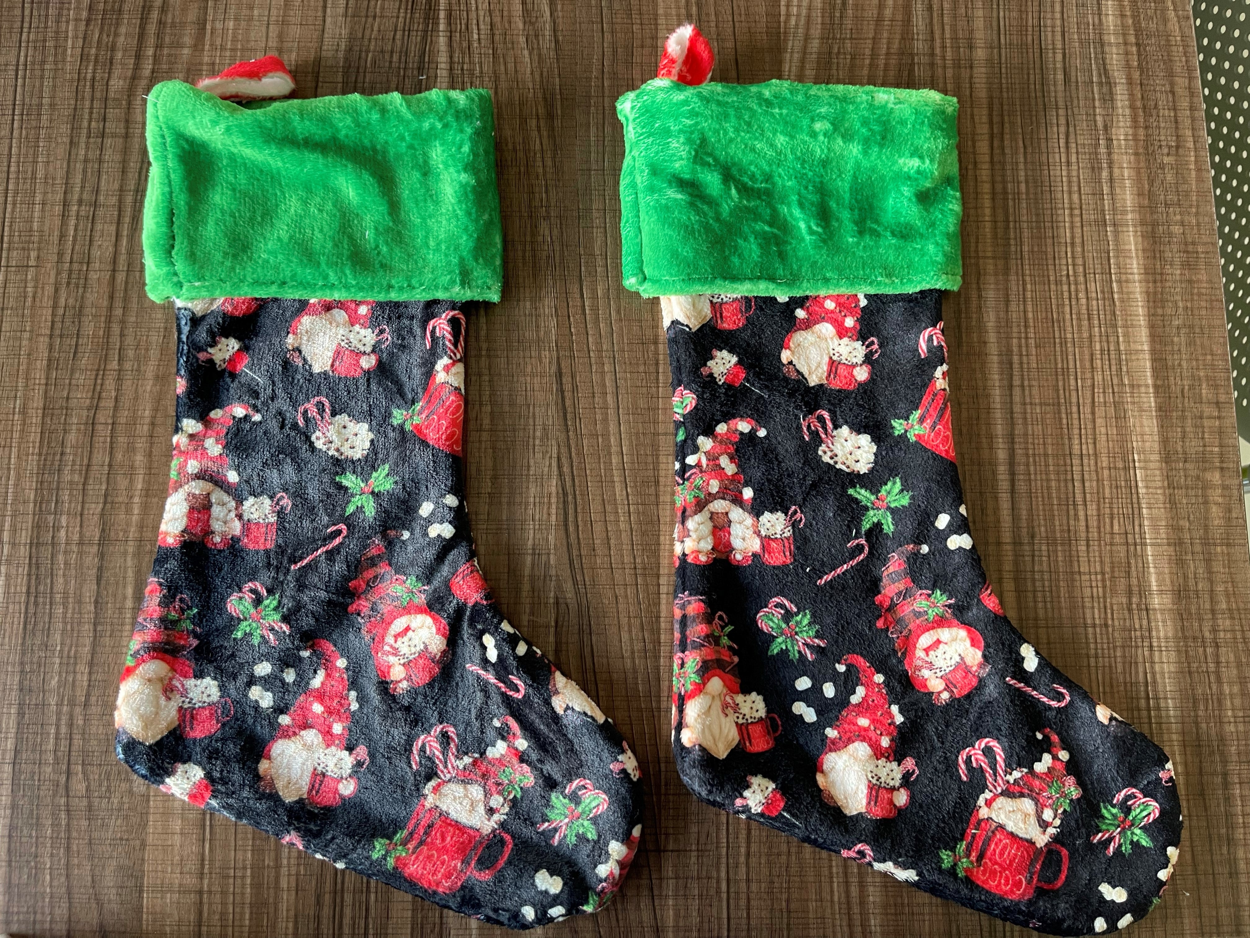 XMAS STOCKINGS-PLAID SNOWFLAKES