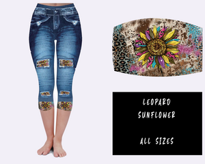 LEGGING JEAN RUN-LEOPARD SUNFLOWER (ACTIVE BACK POCKETS)