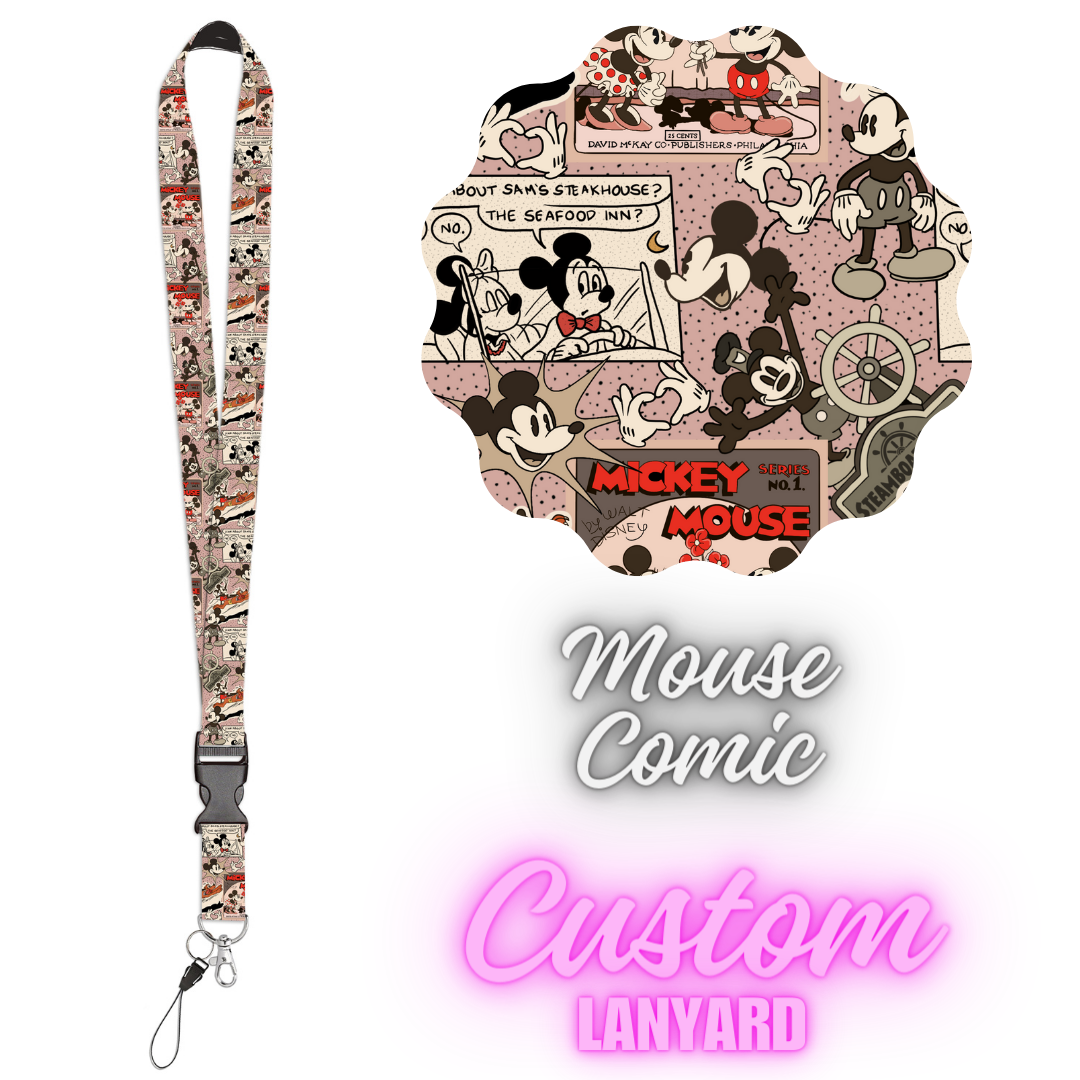 CUSTOM LANYARDS-MOUSE COMIC