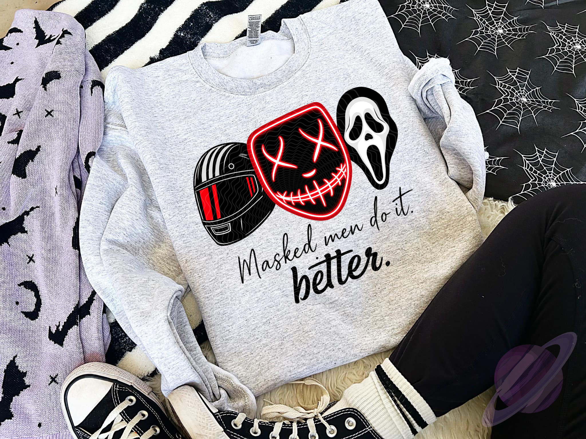 MASKED MEN CREWNECK SWEATSHIRT